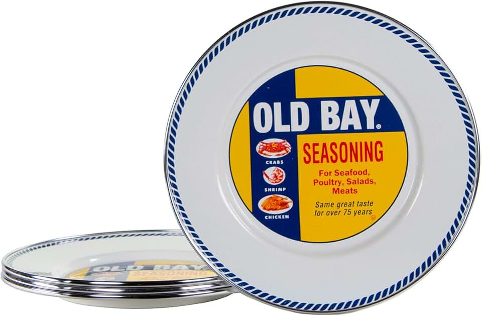 Set of 4 8.5-inch Enamel Sandwich Plates