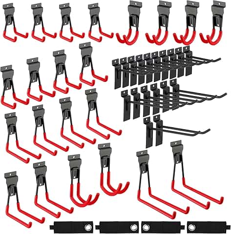36 Slatwall Hooks and Hangers with Storage Straps