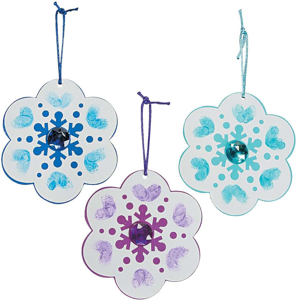 Thumbprint Snowflake Christmas Ornament Craft Kit