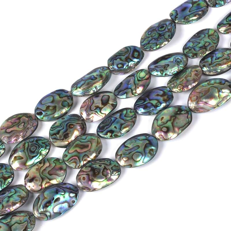 Natural Abalone Shell Oval Beads for Jewelry Making