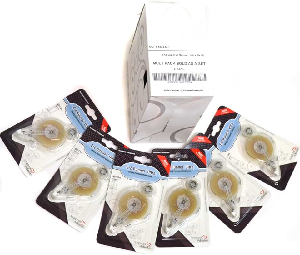 Double Sided Adhesive Refill, 42 ft, 6-pack