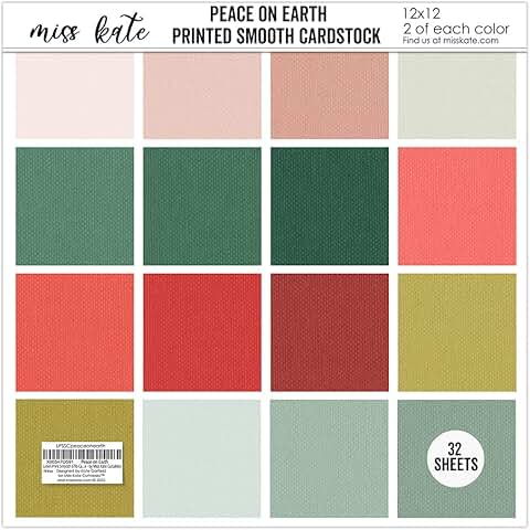 Linen Print Cardstock, 67lb, 32 Sheets, 16 Colors