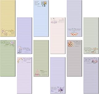 Set of 12 magnetic notepads for fridge, 9 x 3.5 inches