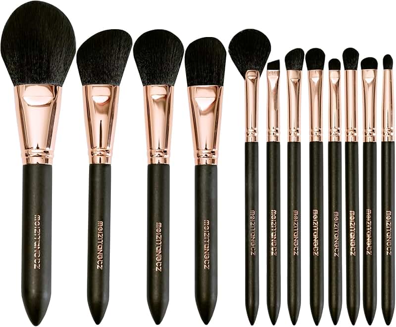 12-Piece Professional Makeup Brush Set with Magnetic Storage