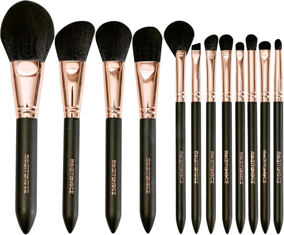 12-Piece Professional Makeup Brush Set with Magnetic Storage