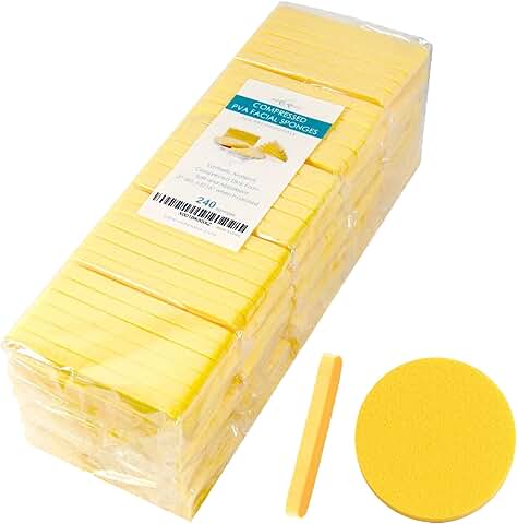 Compressed PVA Facial Sponges, 240 Pack