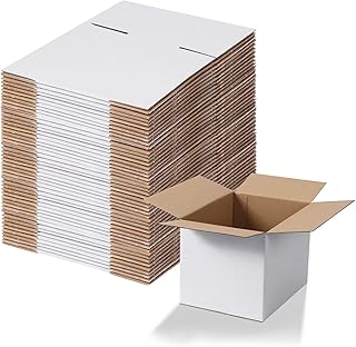 Set of 40 white shipping boxes, 8x6x6