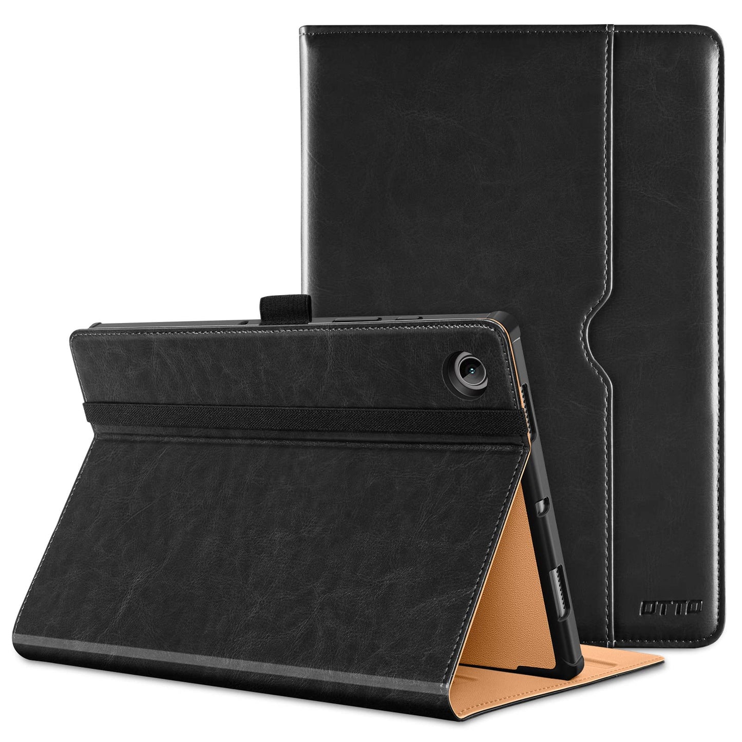 for Samsung Galaxy Tab A8 10.5 inch Case 2022, Premium Leather Business Folio Stand Cover with Built-in Hand Strap for Samsung Galaxy Tab A8 10.5 2022 Model [SM-X200/X205/X207], Black