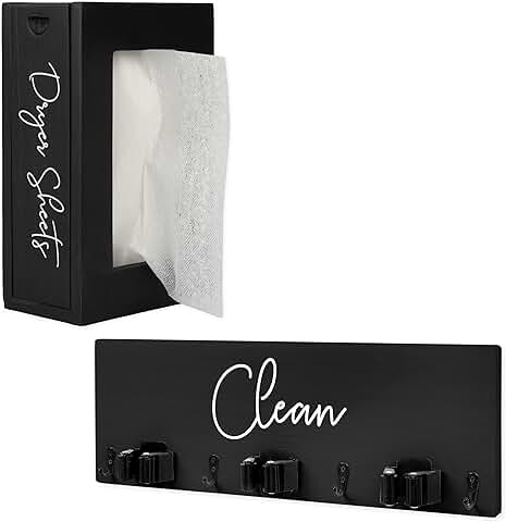 Wall Mount Wooden Broom and Mop Organizer