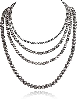 Handmade Navajo Pearl Beaded Layered Necklace