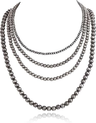 Handmade Navajo Pearl Beaded Layered Necklace