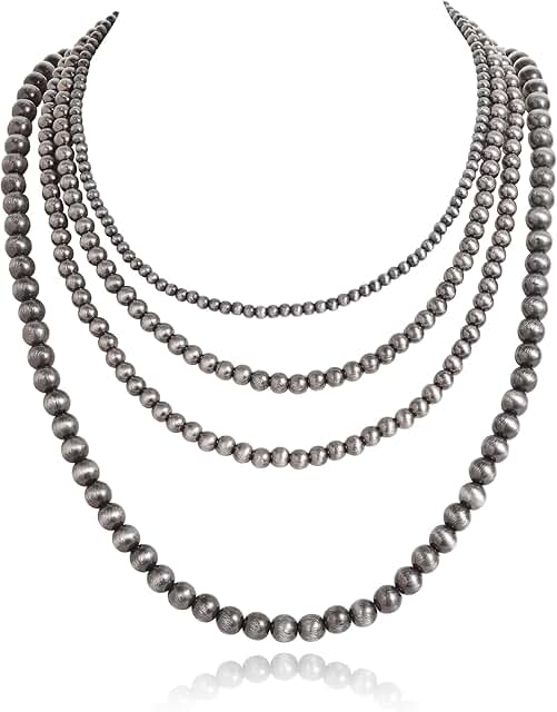Handmade Navajo Pearl Beaded Layered Necklace
