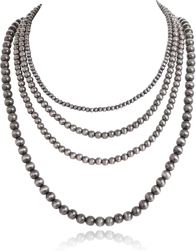 Handmade Navajo Pearl Beaded Layered Necklace