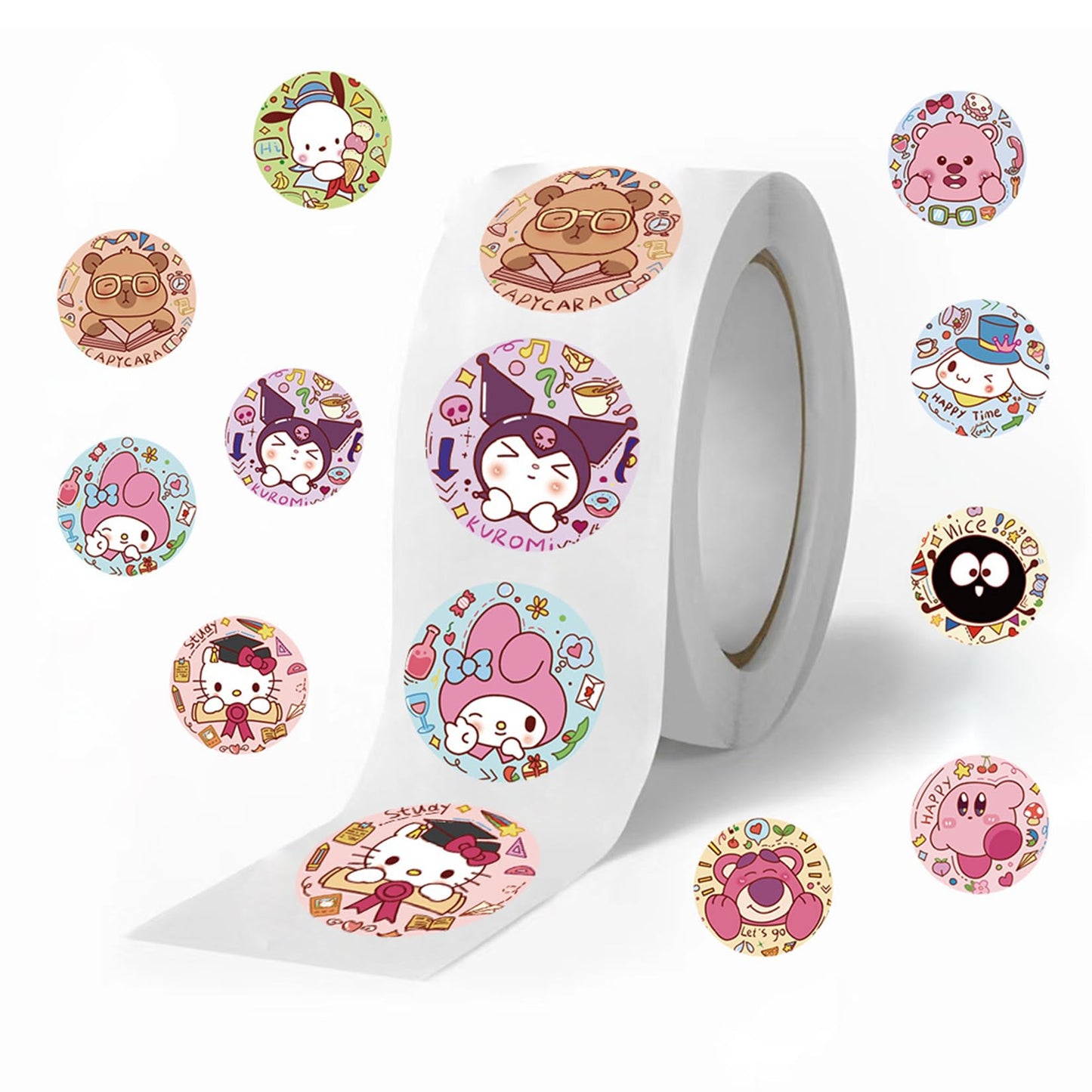 500 Cartoon Hello Kitty and Friends Sticker Rolls