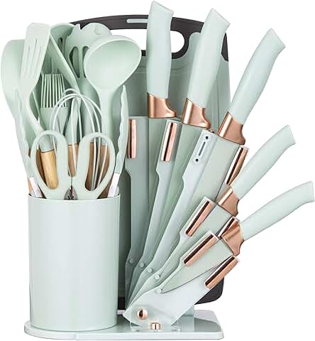 19-Piece Kitchen Utensil Set with Knife Block