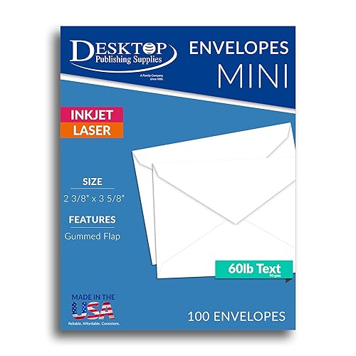 White Florist Envelopes, 100 Pack, 2 3/8" x 3 5/8"