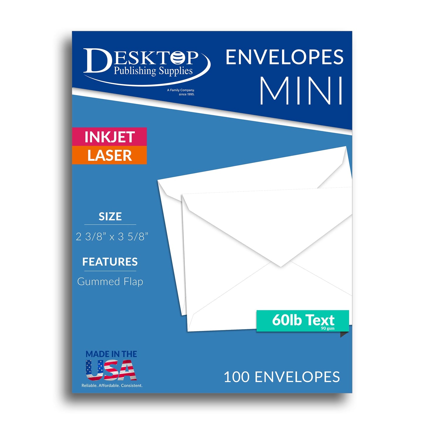 White Florist Envelopes, 100 Pack, 2 3/8" x 3 5/8"