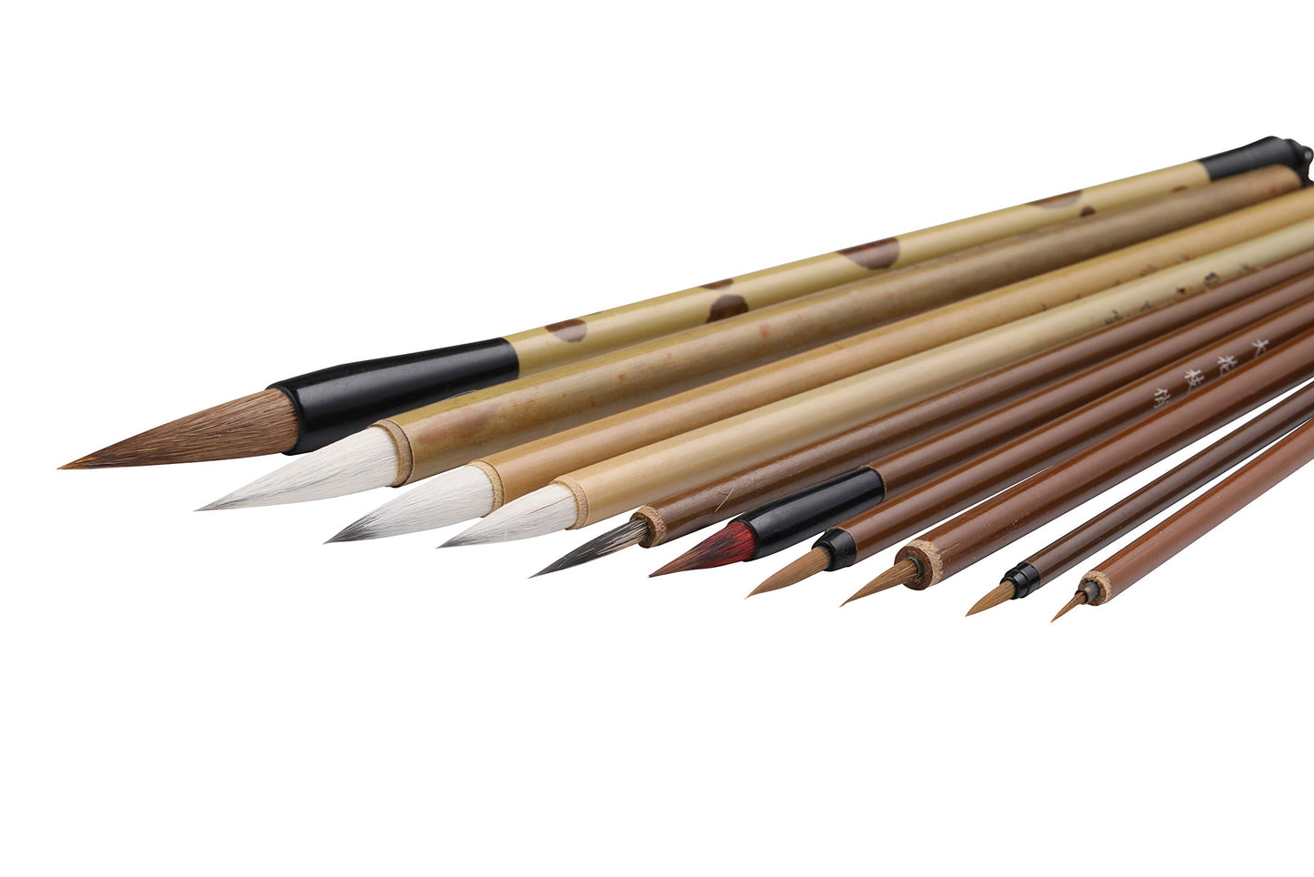 10 Pcs Chinese Calligraphy Brush Set with Bamboo Holder