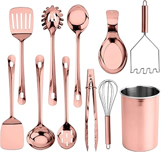 10-Piece Nonstick Kitchen Utensil Set in Rose Gold