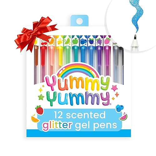 Set of 12 Scented Glitter Gel Pens for Kids and Adults