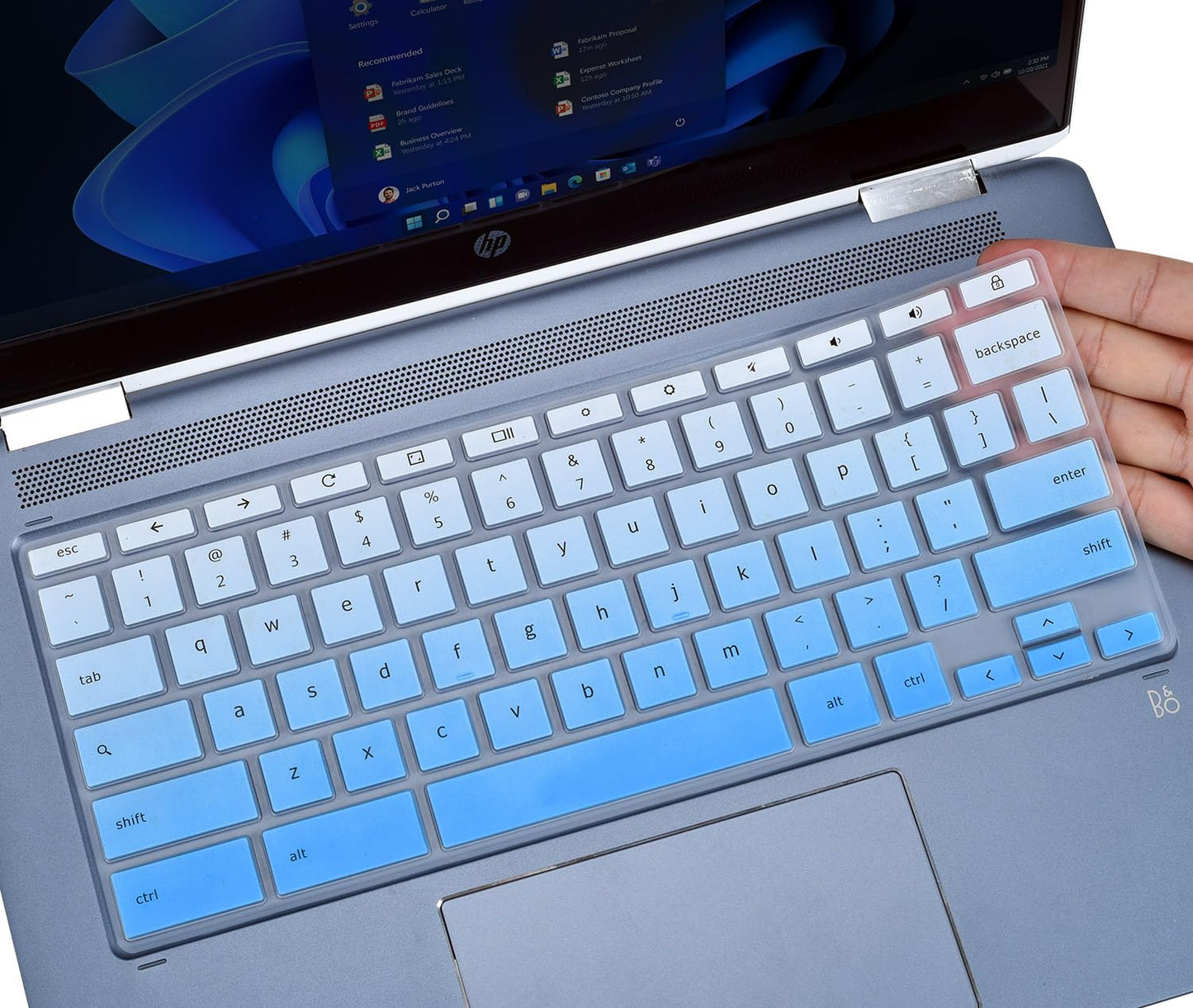 Ombre Blue Keyboard Cover for Chromebook 14