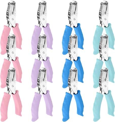 12-Pack Handheld 1/4 Inch Hole Punch for Crafts