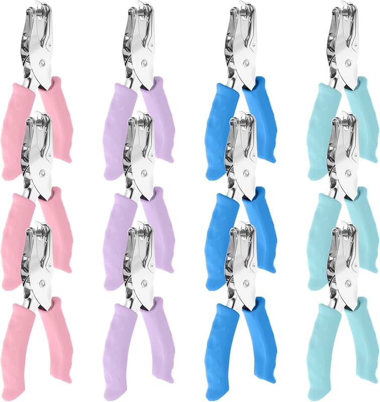 12-Pack Handheld 1/4 Inch Hole Punch for Crafts