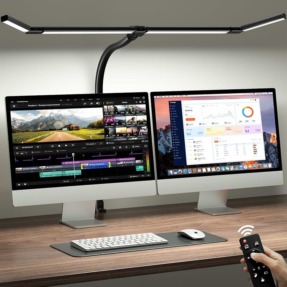 42-Inch LED Desk Lamp with Clamp and Remote