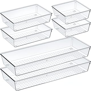 Large Clear Drawer Organizer Set for Kitchen and More