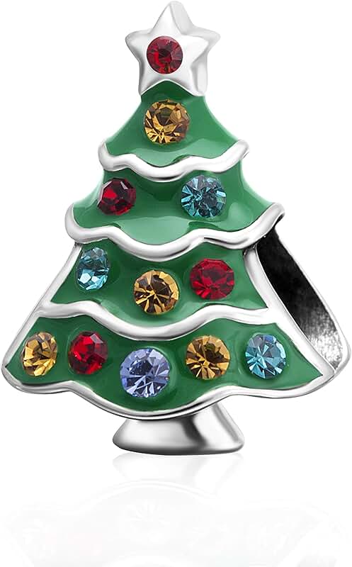 Santa Claus and Reindeer Christmas Charm Beads for Bracelets