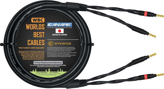 6-Foot Audiophile Speaker Cable with Gold Banana Connectors