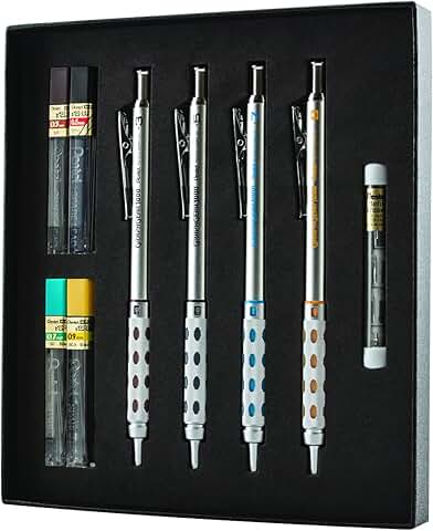 Mechanical Pencil Gift Set with Refill Leads and Erasers