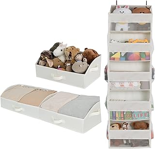 Over the Door Bathroom Organizer and Storage Bins Set