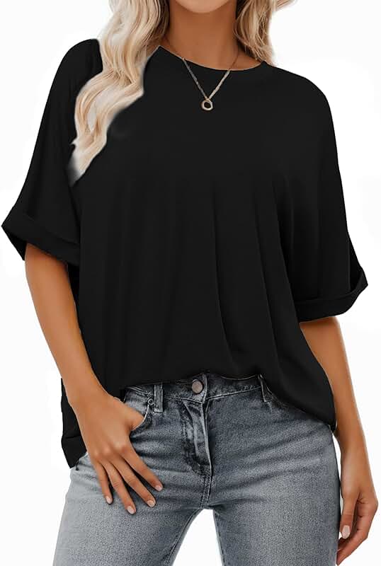 Women's Oversized Short Sleeve Crew Neck T-Shirt