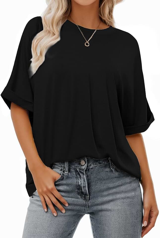 Women's Oversized Short Sleeve Crew Neck T-Shirt