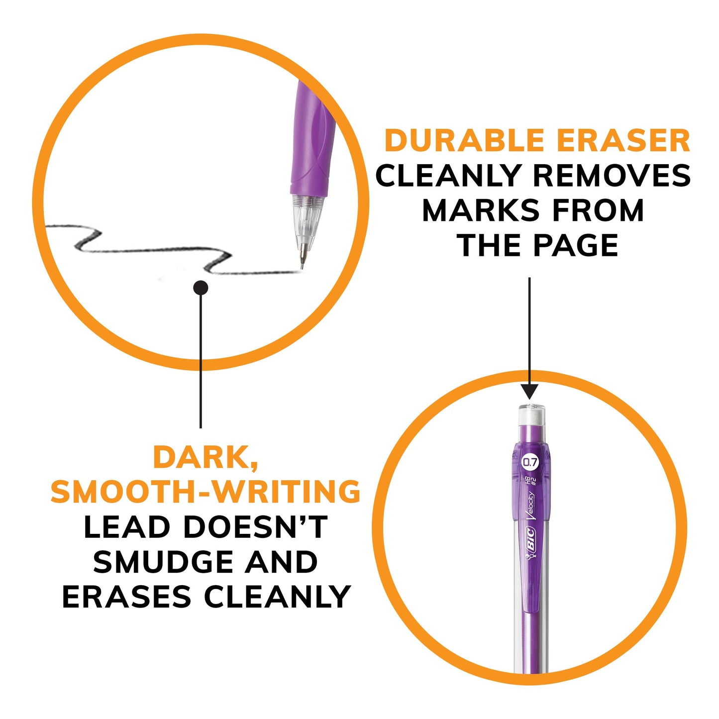 Colorful Barrel Mechanical Pencils with Eraser and Lead Refills