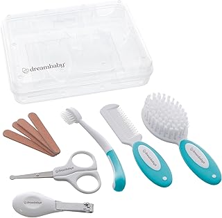 10-Piece Baby Grooming Kit with Brush, Comb, Nail Clippers, and Storage