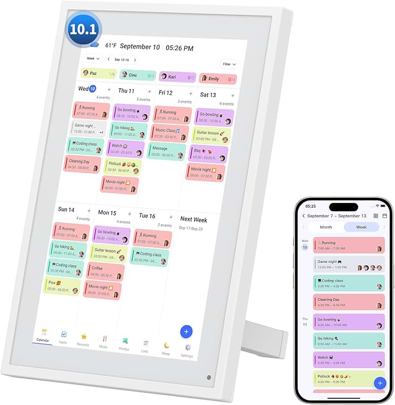 10.1 Inch Digital Wall Calendar and Organizer