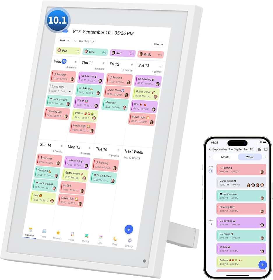 10.1 Inch Digital Wall Calendar and Organizer