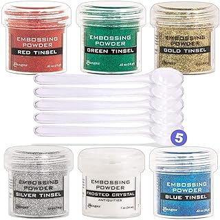 Metallic Embossing Powder Set with Tinsel Colors