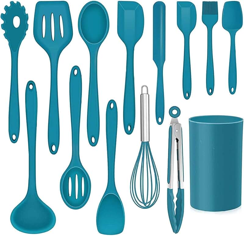 14-Piece Silicone Kitchen Utensil Set with Holder
