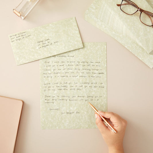 Cream Textured Stationery Set with Envelopes, 96 Sheets