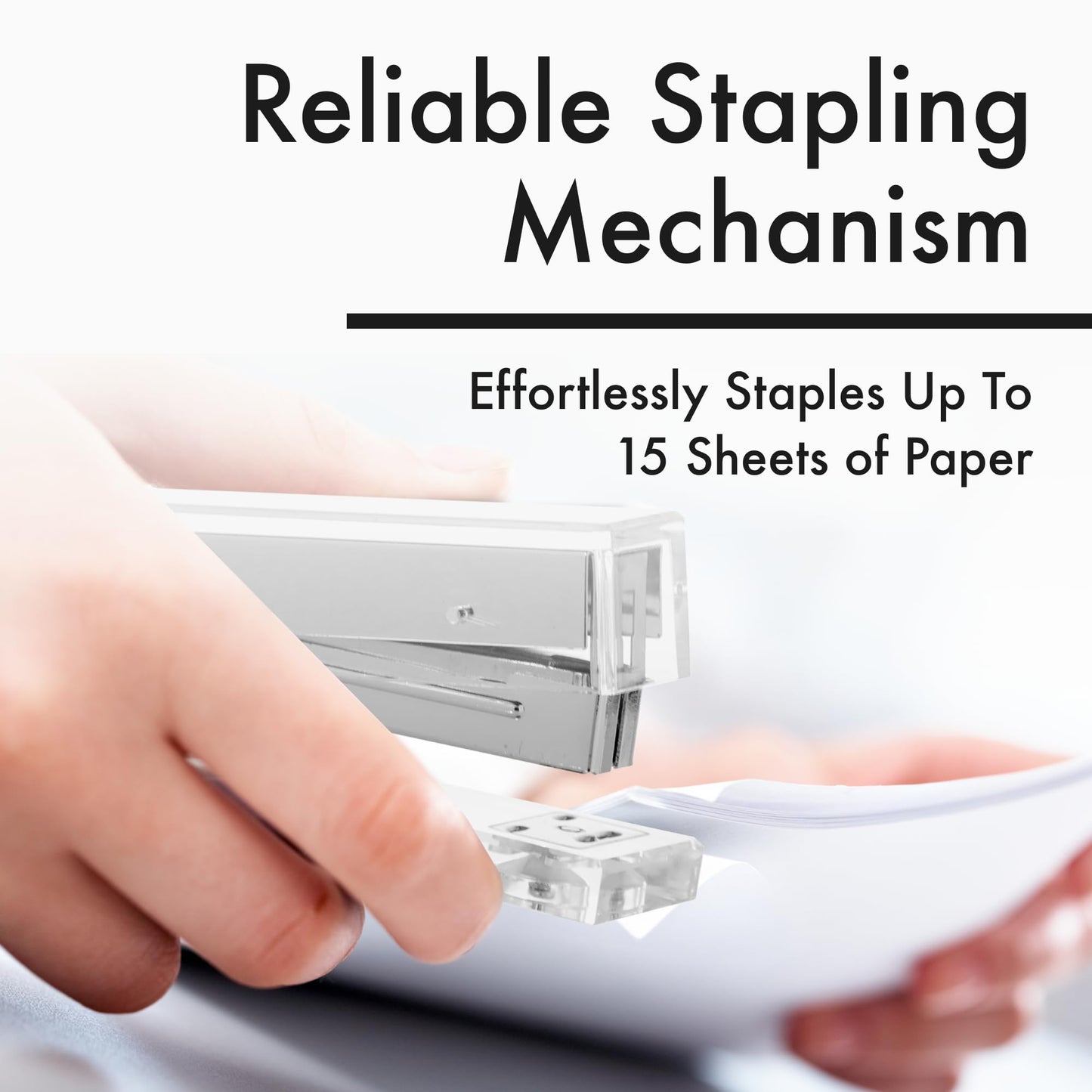 Acrylic Silver Desk Stapler for Office Use