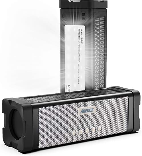 Portable Waterproof Bluetooth Speaker with Lights and Bass