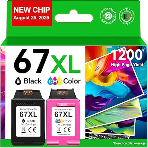 Black and color ink cartridges for compatible printers