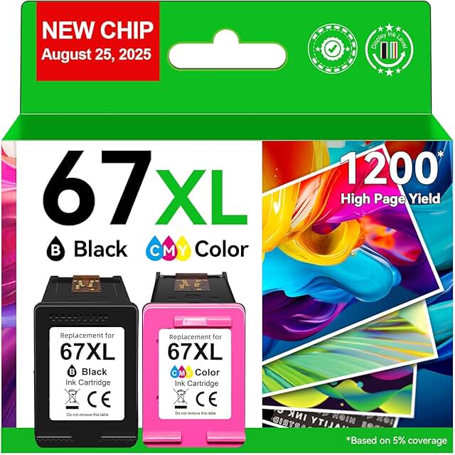 Black and color ink cartridges for compatible printers