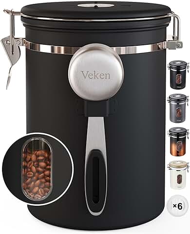 Airtight Stainless Steel Coffee Canister with Window
