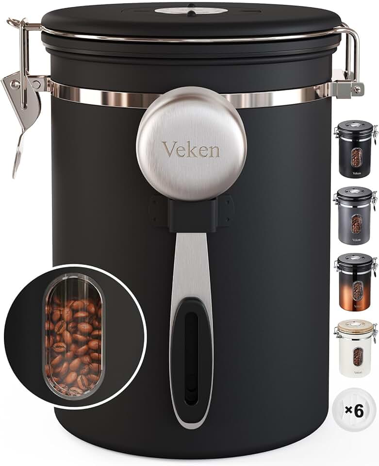 Airtight Stainless Steel Coffee Canister with Window