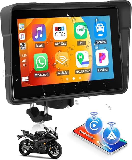 Wireless 5-inch Waterproof Touch Screen for Motorcycle and Car