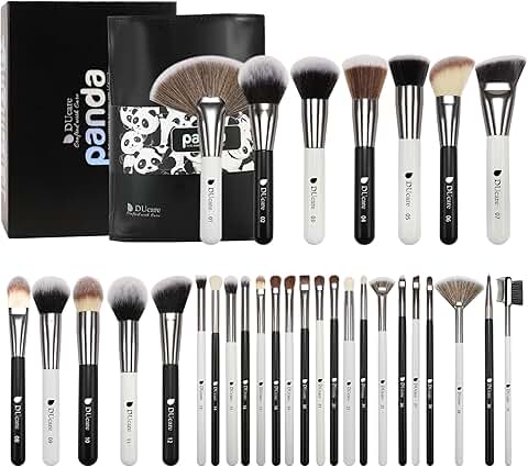 31-Piece Panda Series Makeup Brush Set with Leather Case